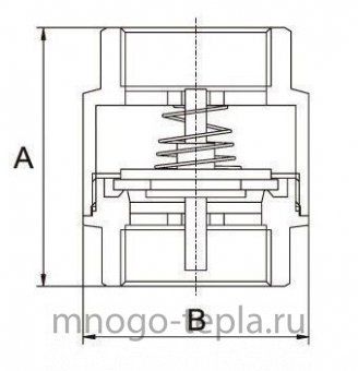 Обратный клапан 2 ГГ TIM JH-1015 с металлическим штоком - №1