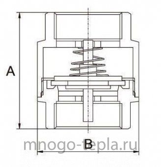 Обратный клапан 1 1/2" ГГ TIM JH-1014std с металлическим штоком укороченный - №1