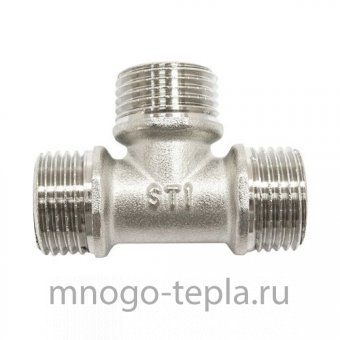 Тройник 1" Н-Н-Н никелированный латунный, резьбовой - №1