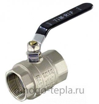 Кран шаровый 1 1/2" ГГ TIM (DE1212X) никелированный усиленный прямой - рычаг - №1