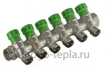 Коллектор регулирующий TIM MR135N-3/4-6 (3/4" х 1/2") - 6 отводов, под конус - №1