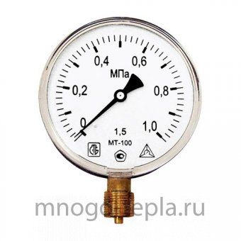 Манометр МТ-100 1,0 МПа (трубная резьба - G½") - №1