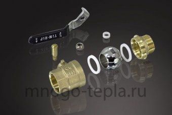 Кран шаровый 3/4" ГГ TIM (DE1205X) никелированный усиленный прямой - рычаг - №1