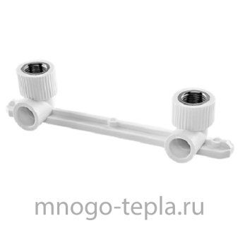 Планка для смесителя полипропиленовая 20 - 1/2 ВР с креплением, двойная - №1
